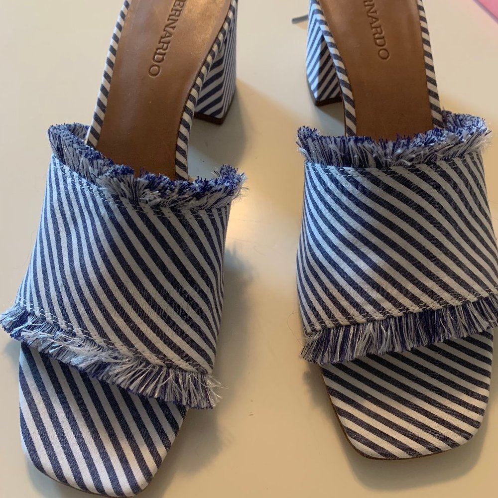 Bernardo Blue and White Heels